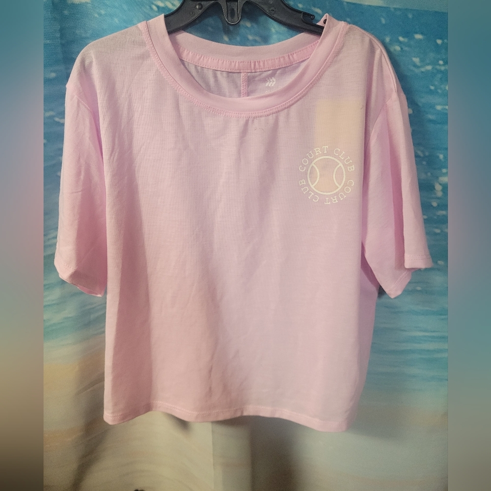 All In Motion NWT Pink Graphic T-Shirt‎ Court Club Size S 6/7